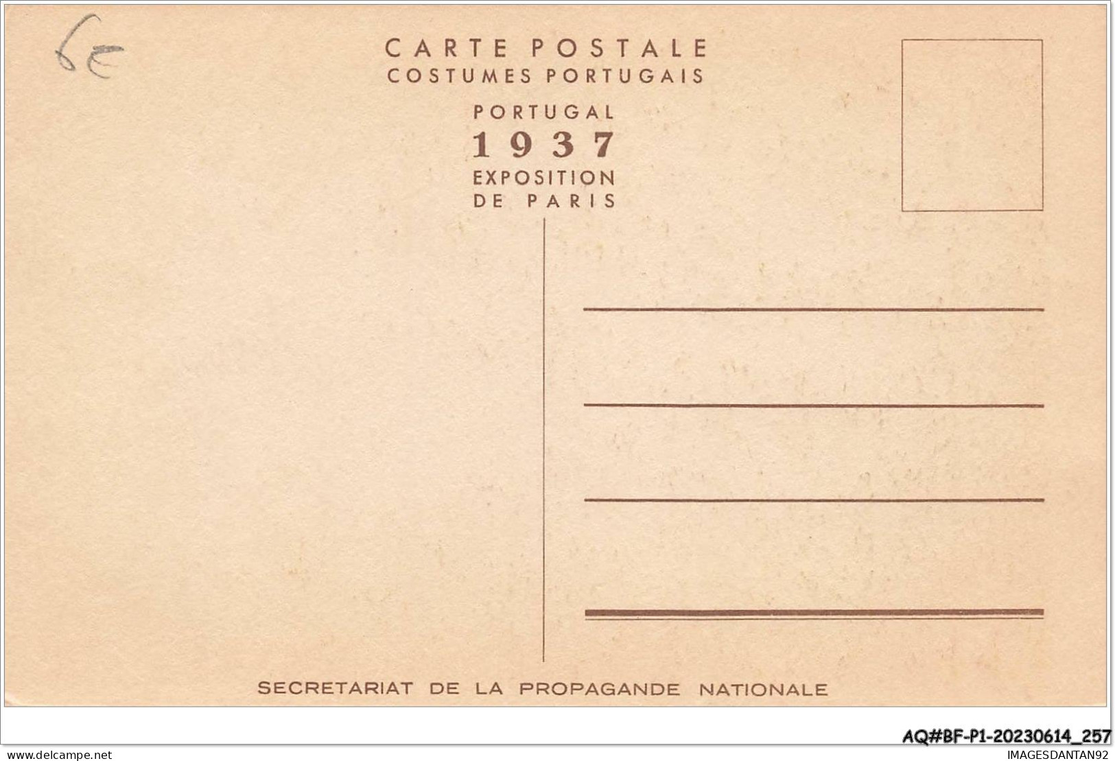 AQ#BFP1-PORTUGAL - 0128 - NAZARE - Couple De Pêcheurs - Exposition De Paris 1937 - Altri & Non Classificati