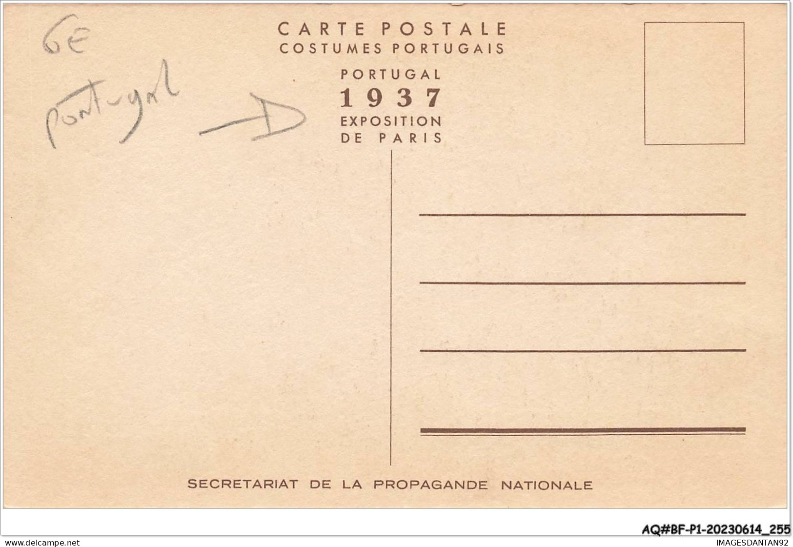AQ#BFP1-PORTUGAL - 0127 - VIANA DO CASTELO - Femme Du Peuple - Exposition De Paris 1937 - Castelo Branco