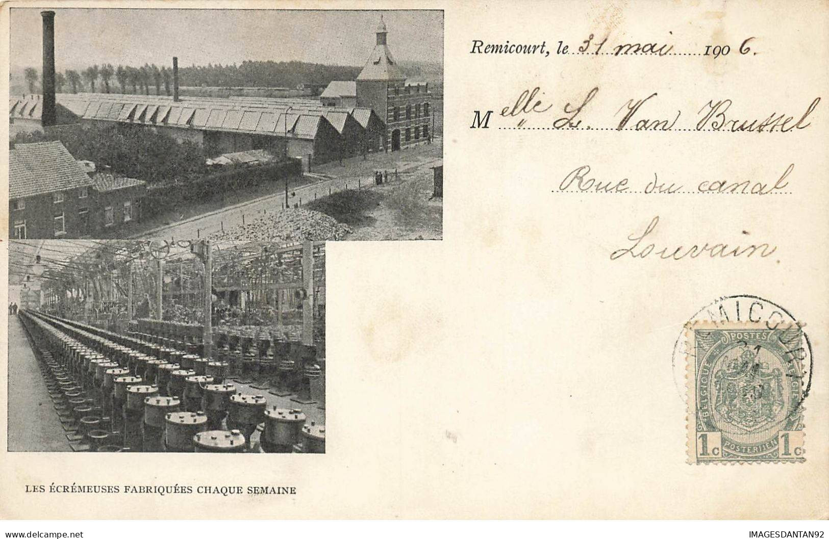 BELGIQUE #FG56337 REMICOURT CARTE PUBLICITAIRE FABRICATION ECTREMEUSES JULES MELOTTE - Remicourt