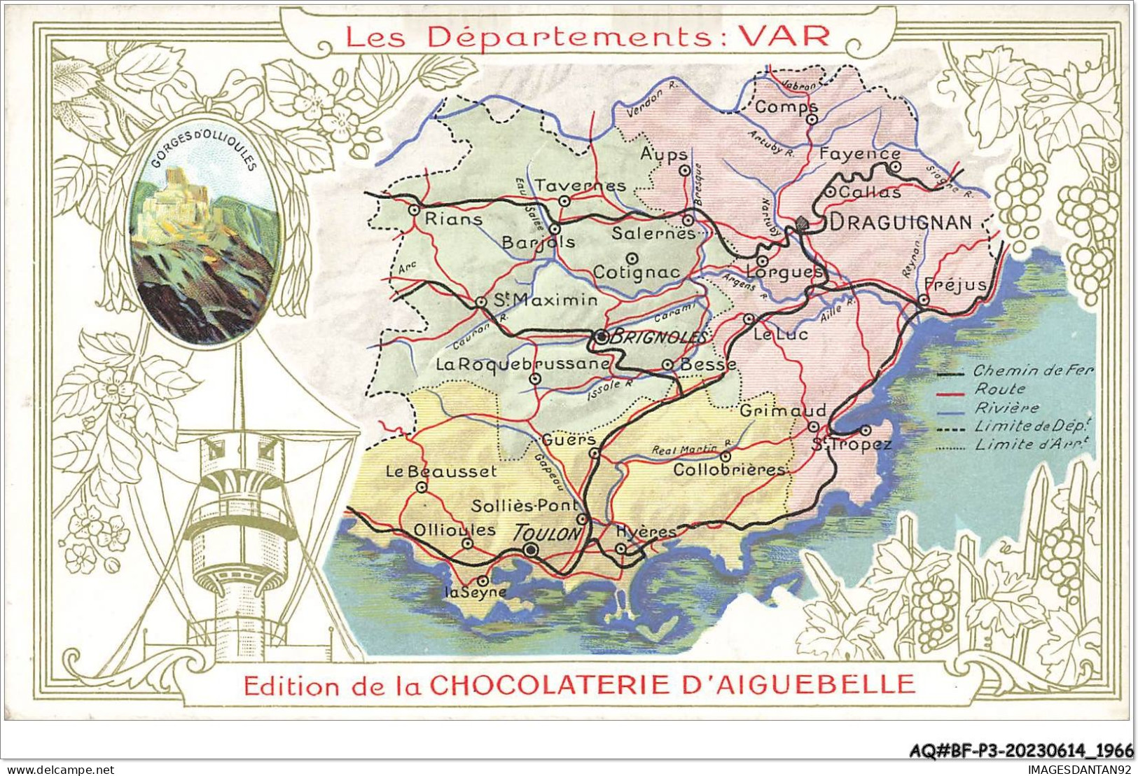 AQ#BFP3-CHROMOS-0981 - CHOCOLAT D'AIGUEBELLE - Les Départements - Var - Aiguebelle