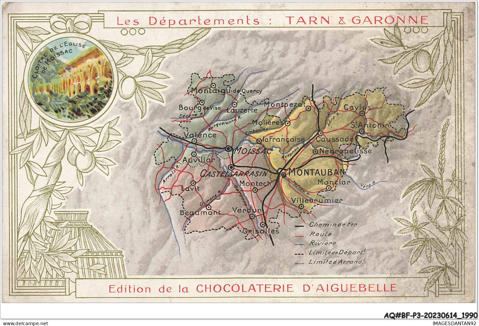 AQ#BFP3-CHROMOS-0993 - CHOCOLAT D'AIGUEBELLE - Les Départements - Tarn Et Garonne - Aiguebelle