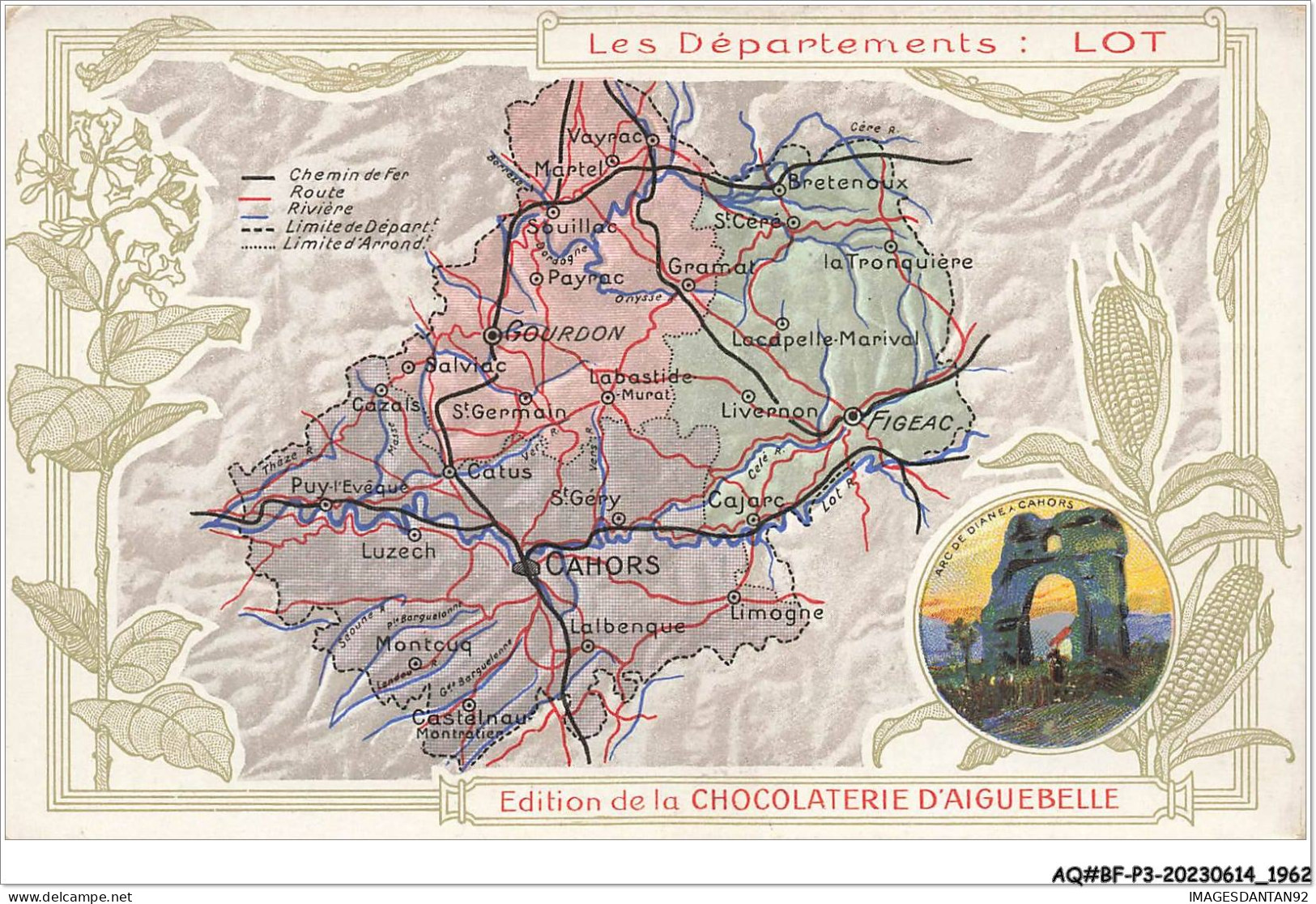 AQ#BFP3-CHROMOS-0979 - CHOCOLAT D'AIGUEBELLE - Les Départements - Lot - Aiguebelle