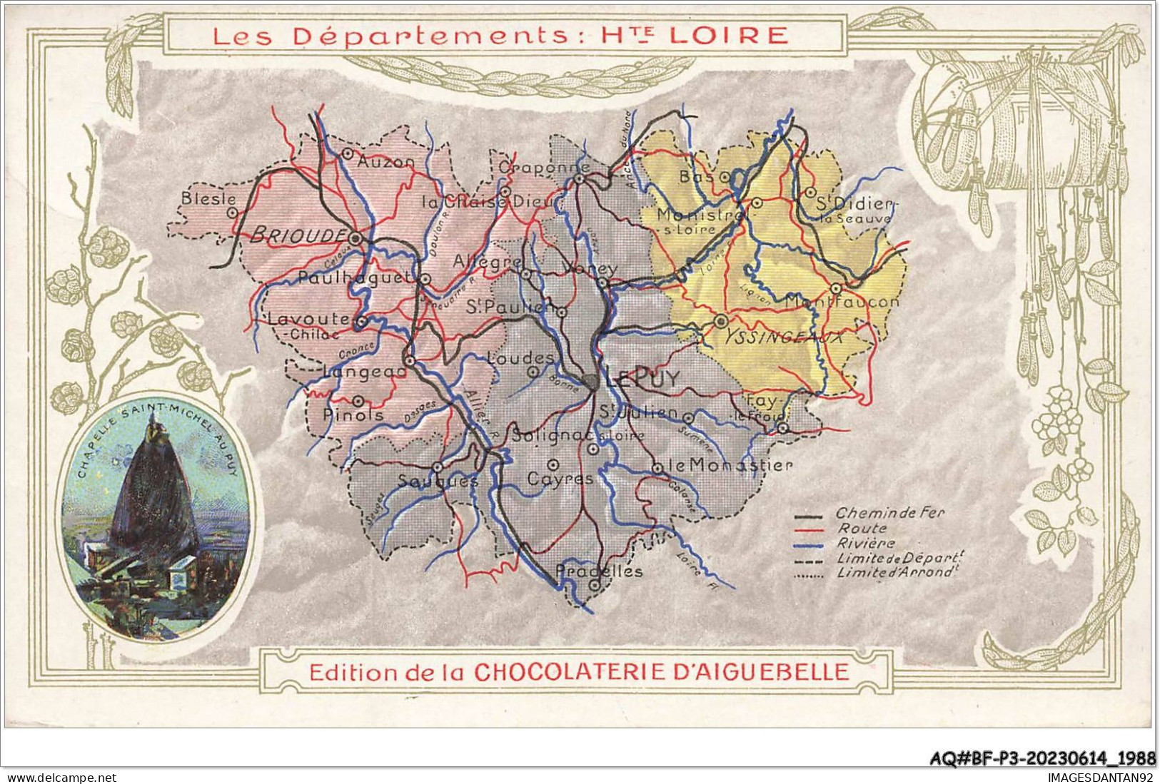 AQ#BFP3-CHROMOS-0992 - CHOCOLAT D'AIGUEBELLE - Les Départements - Haute-Loire - Aiguebelle