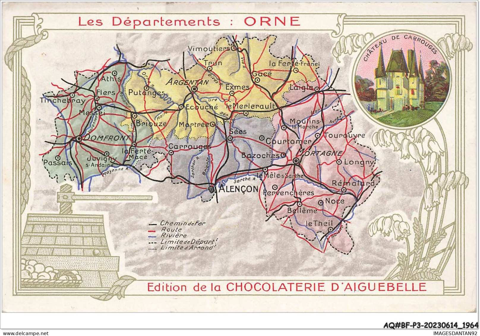 AQ#BFP3-CHROMOS-0980  - CHOCOLAT D'AIGUEBELLE - Les Départements - Orne - Aiguebelle