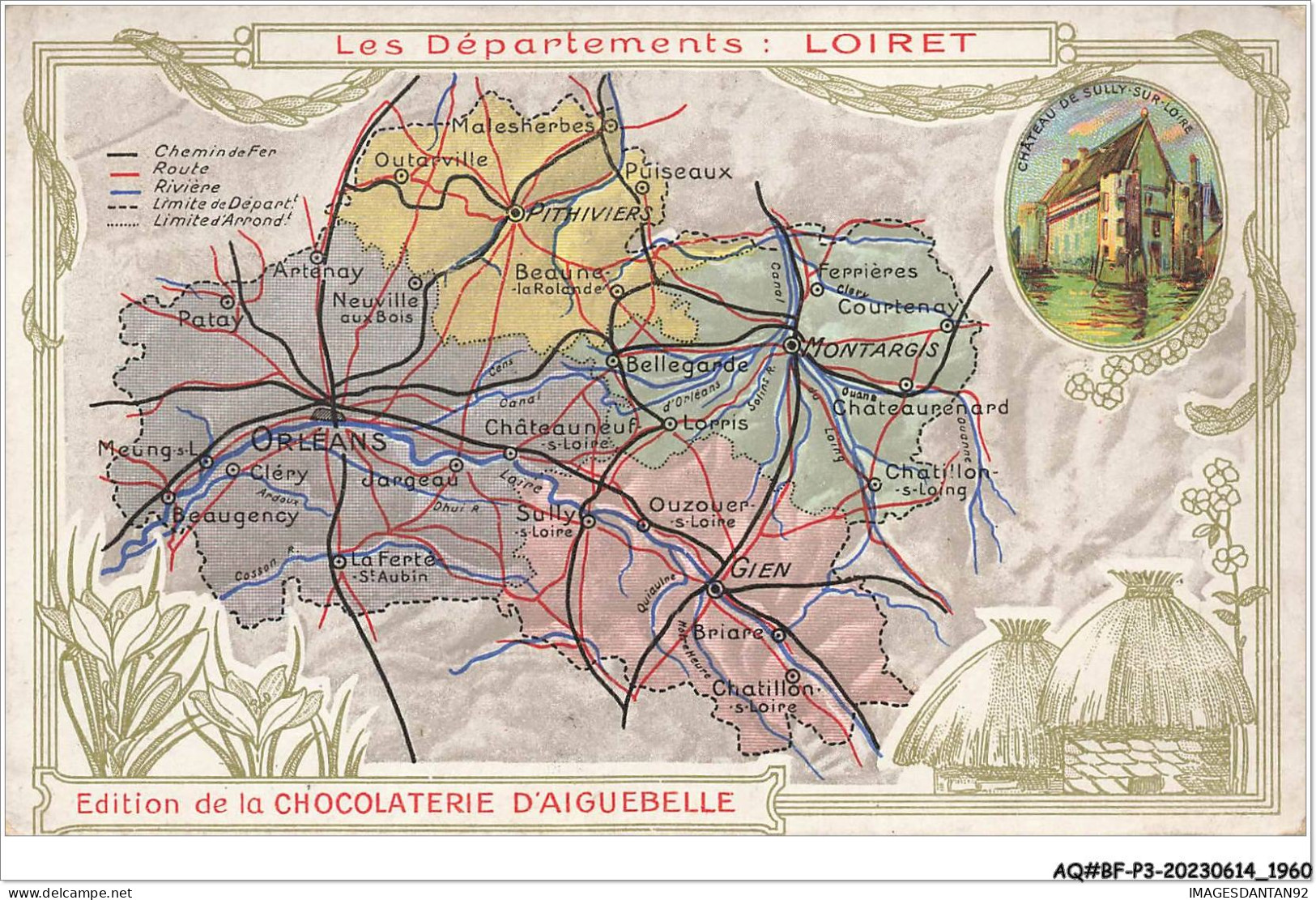 AQ#BFP3-CHROMOS-0978 - CHOCOLAT D'AIGUEBELLE - Les Départements - Loiret - Aiguebelle