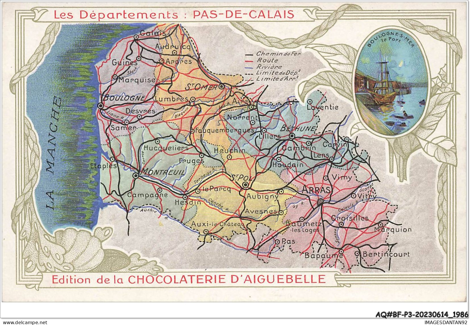 AQ#BFP3-CHROMOS-0991 - CHOCOLAT D'AIGUEBELLE - Les Départements - Pas-de-Calais - Aiguebelle