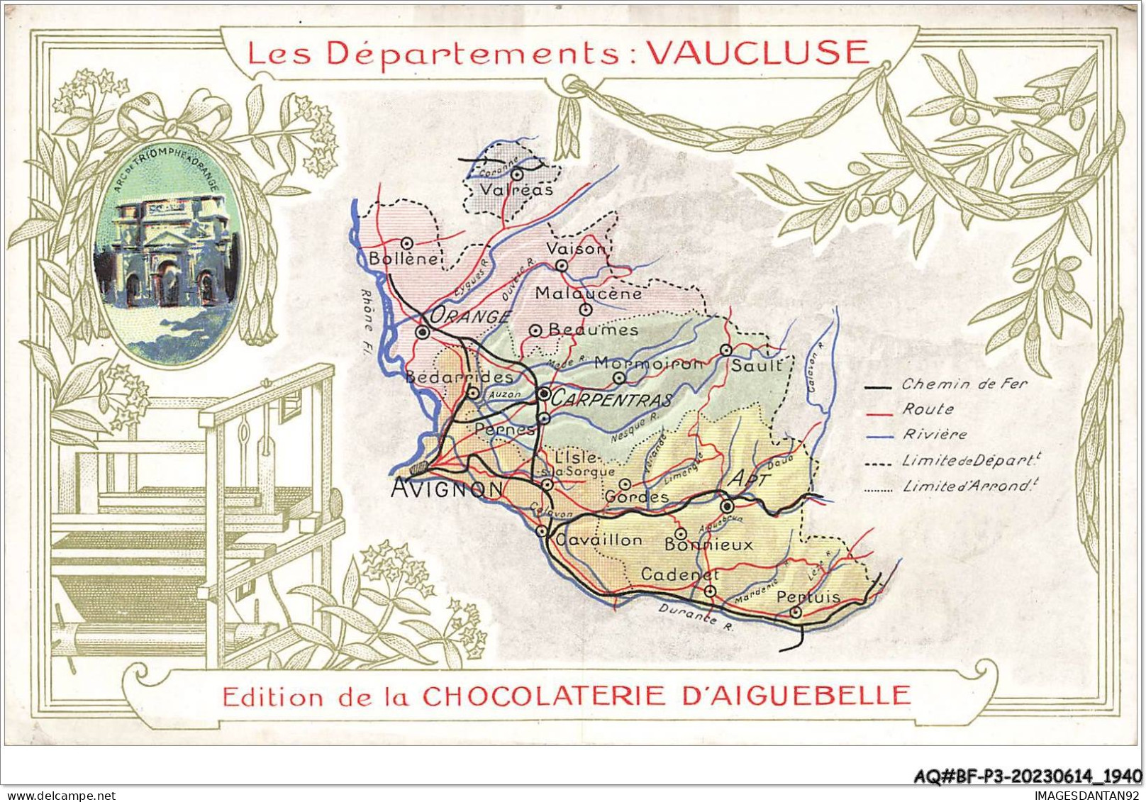 AQ#BFP3-CHROMOS-0968 - CHOCOLAT D'AIGUEBELLE - Les Départements - Vaucluse - Aiguebelle