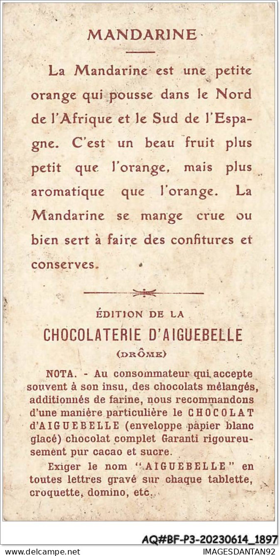 AQ#BFP3-CHROMOS-0946 - CHOCOLAT D'AIGUEBELLE - Mandarine - Aiguebelle