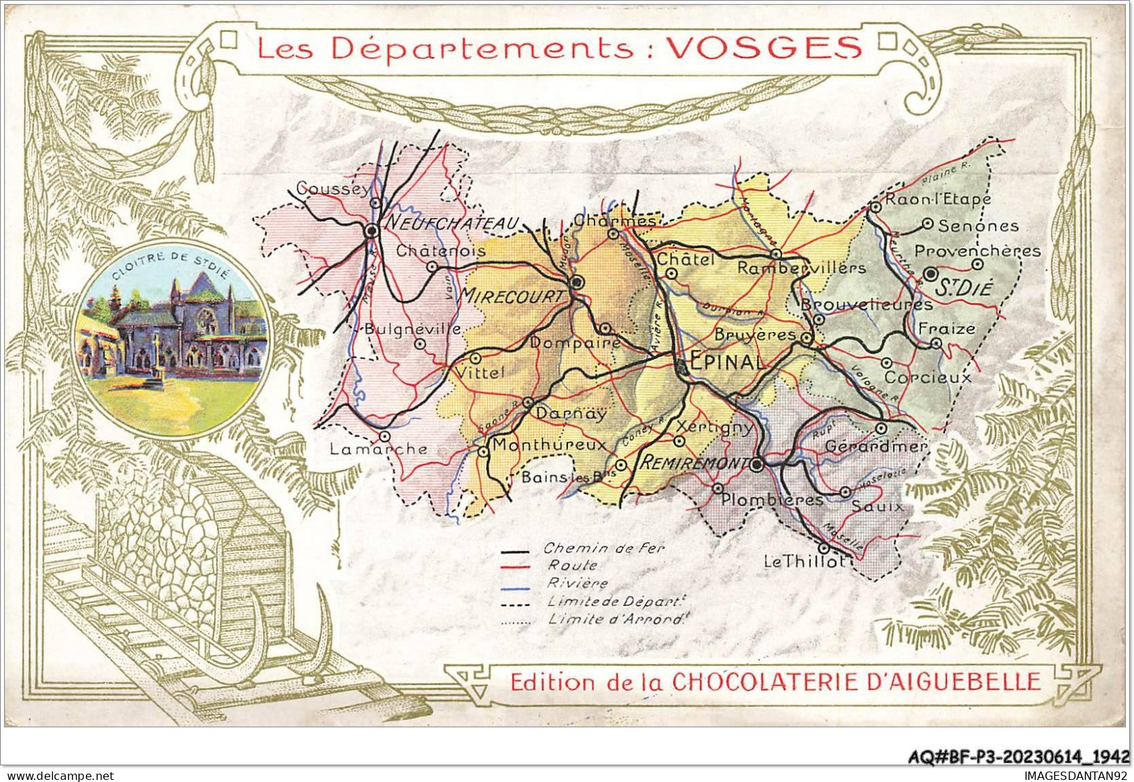 AQ#BFP3-CHROMOS-0969 - CHOCOLAT D'AIGUEBELLE - Les Départements - Vosges - Aiguebelle
