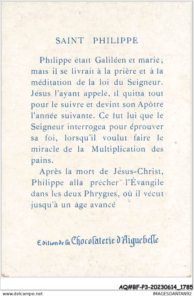 AQ#BFP3-CHROMOS-0890 - CHOCOLAT D'AIGUEBELLE - Les Gloires De L'église - St-Philippe - Aiguebelle