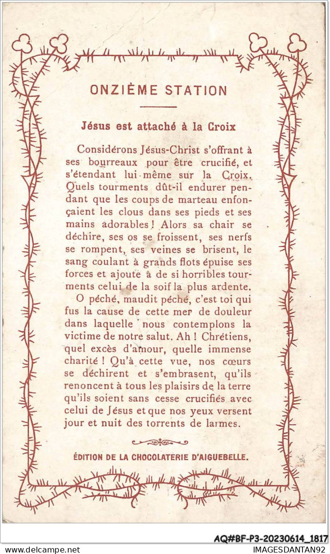 AQ#BFP3-CHROMOS-0906 - CHOCOLAT D'AIGUEBELLE - Jésus Est Attaché à La Croix - Aiguebelle