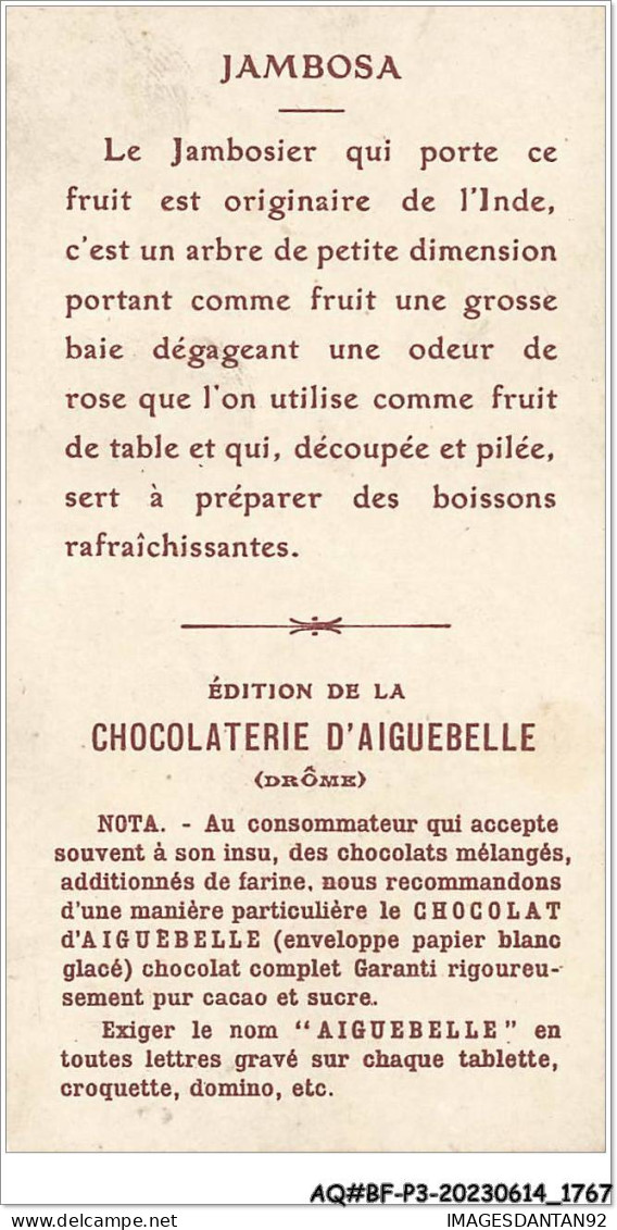 AQ#BFP3-CHROMOS-0881 - CHOCOLAT D'AIGUEBELLE - Jambosa - Aiguebelle