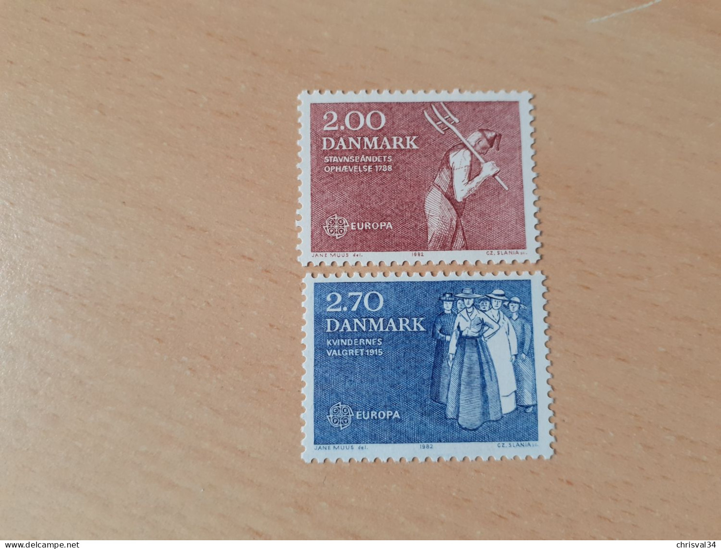 TIMBRES   DANEMARK   EUROPA   1982    N  752  /  753   COTE  4,00  EUROS   NEUFS  LUXE** - 1982