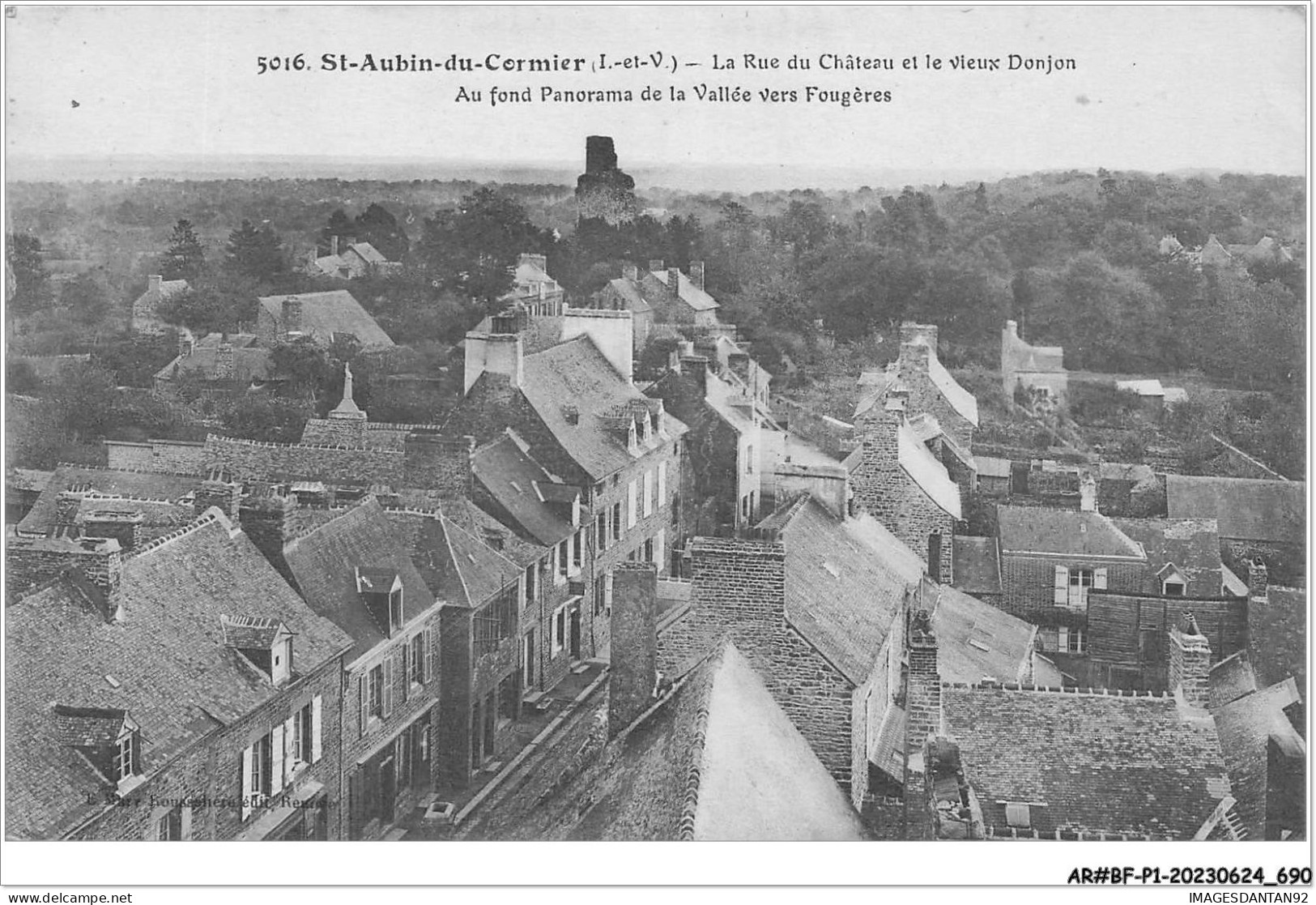 AR#BFP1-35-0346 - ST-AUBIN-DU-CORMIER - La Rue Du Chateau Et Vieux Donjon  - Sonstige & Ohne Zuordnung