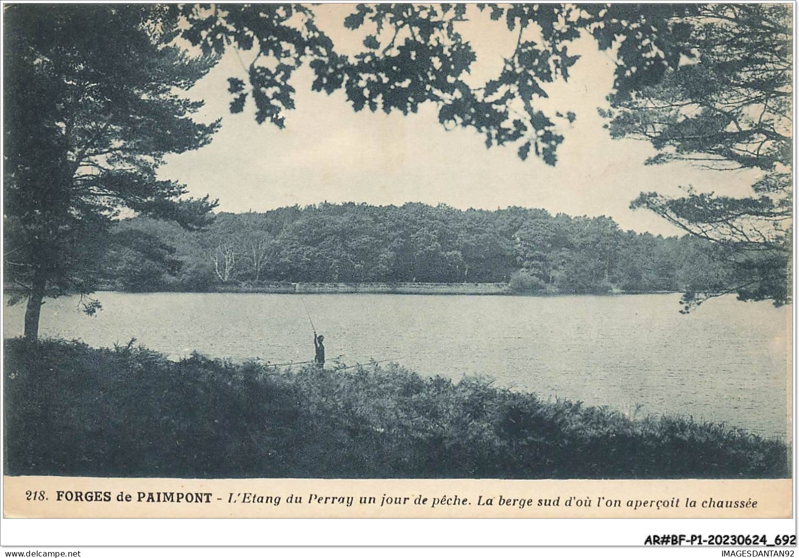 AR#BFP1-35-0347 - FORGES De PAMPOINT - L'etang Du Perray Un Jour De Pêche   - Paimpont