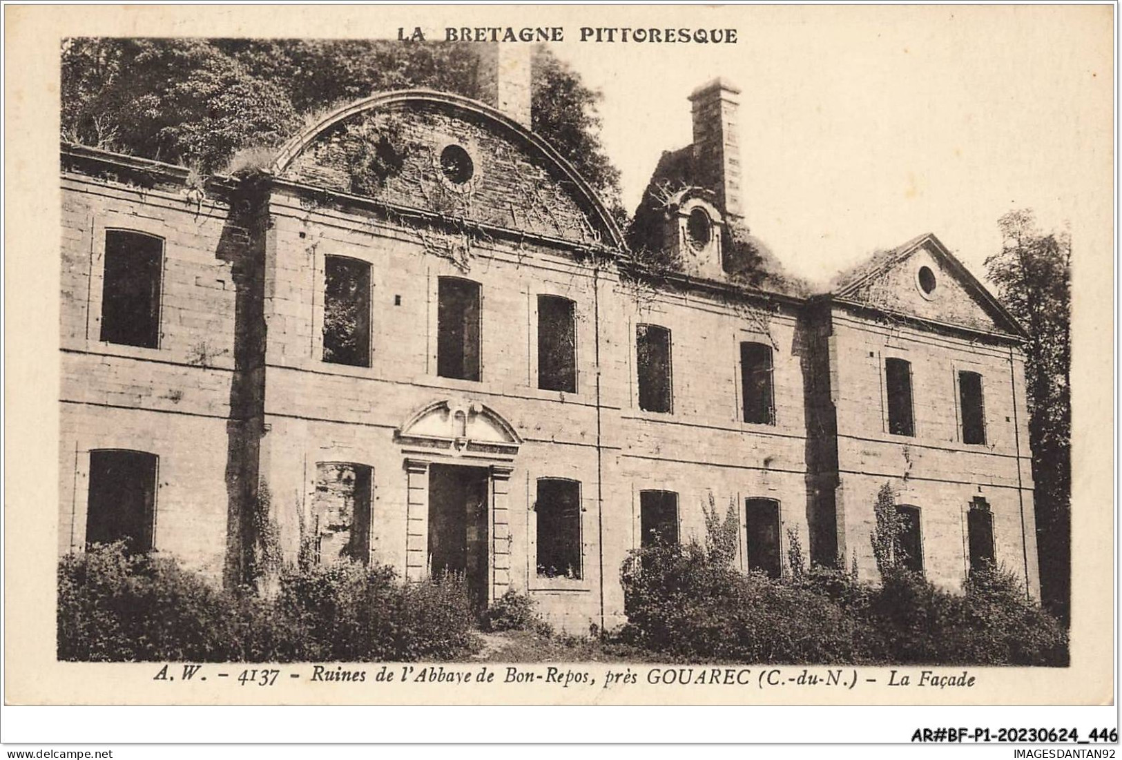 AR#BFP1-22-0224 - Près GOUAREC - Ruines De L'abbaye De Bon-Repos - La Façade - Gouarec