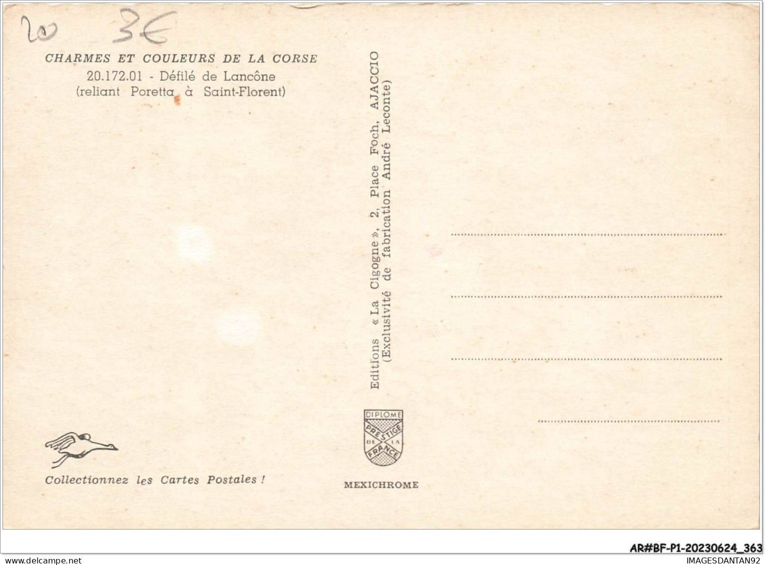AR#BFP1-20-0182 - CORSE - Défilé De Lancône (reliant Poretta à Saint-Florent) - Other & Unclassified