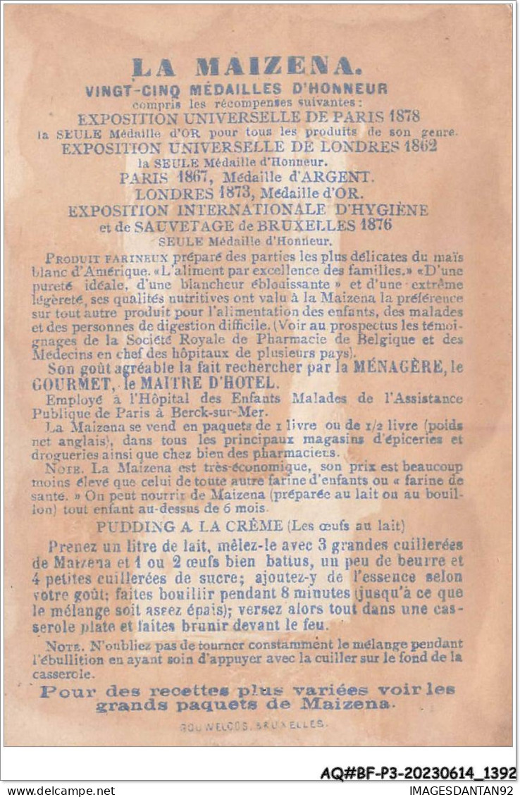 AQ#BFP3-CHROMOS-0693 - LA MAIZENA - Souvenir De L'Exposition De Paris 1878 - Otros & Sin Clasificación