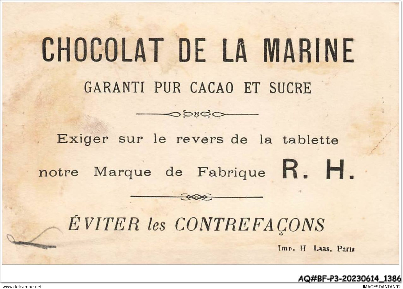 AQ#BFP3-CHROMOS-0690 - CHOCOLAT DE LA MARINE - Jean-Marie Mathurin Fiferlin Quitte Le Plancher Des Vaches - Autres & Non Classés