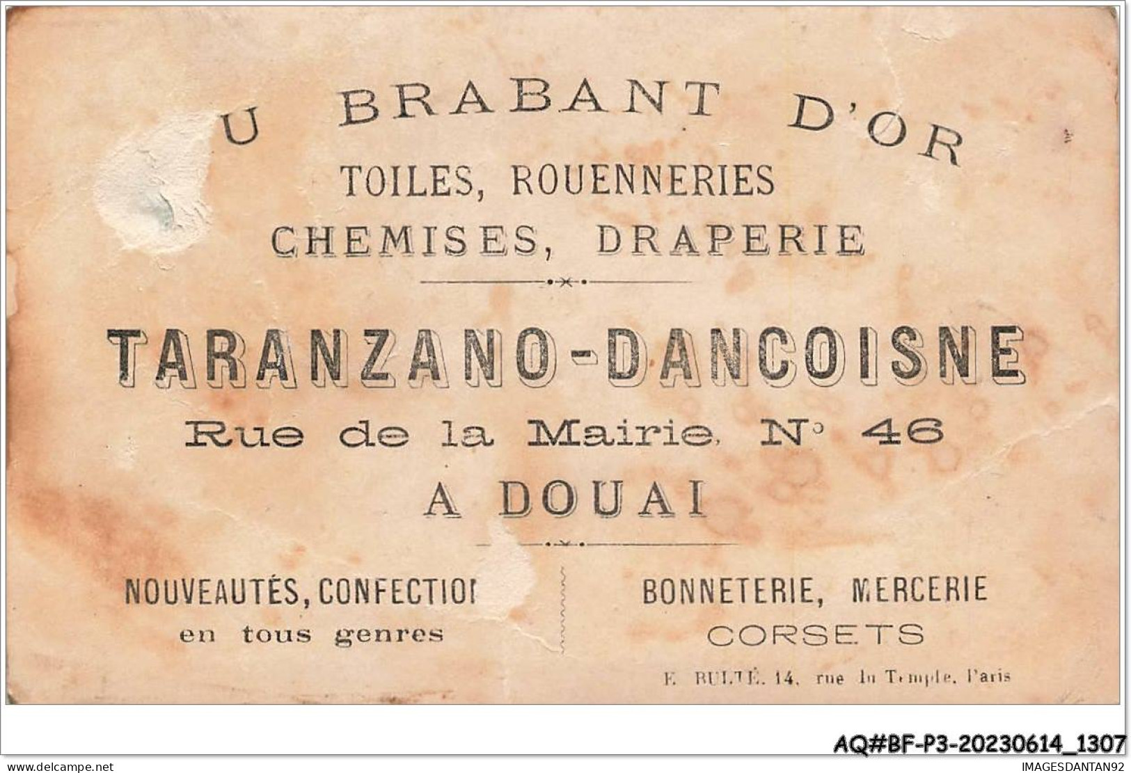 AQ#BFP3-CHROMOS-0650 - DOUAI - TARANZANO-DANCOISNE - Janvier, Le Premier De L'an - Les Visites - Sonstige & Ohne Zuordnung