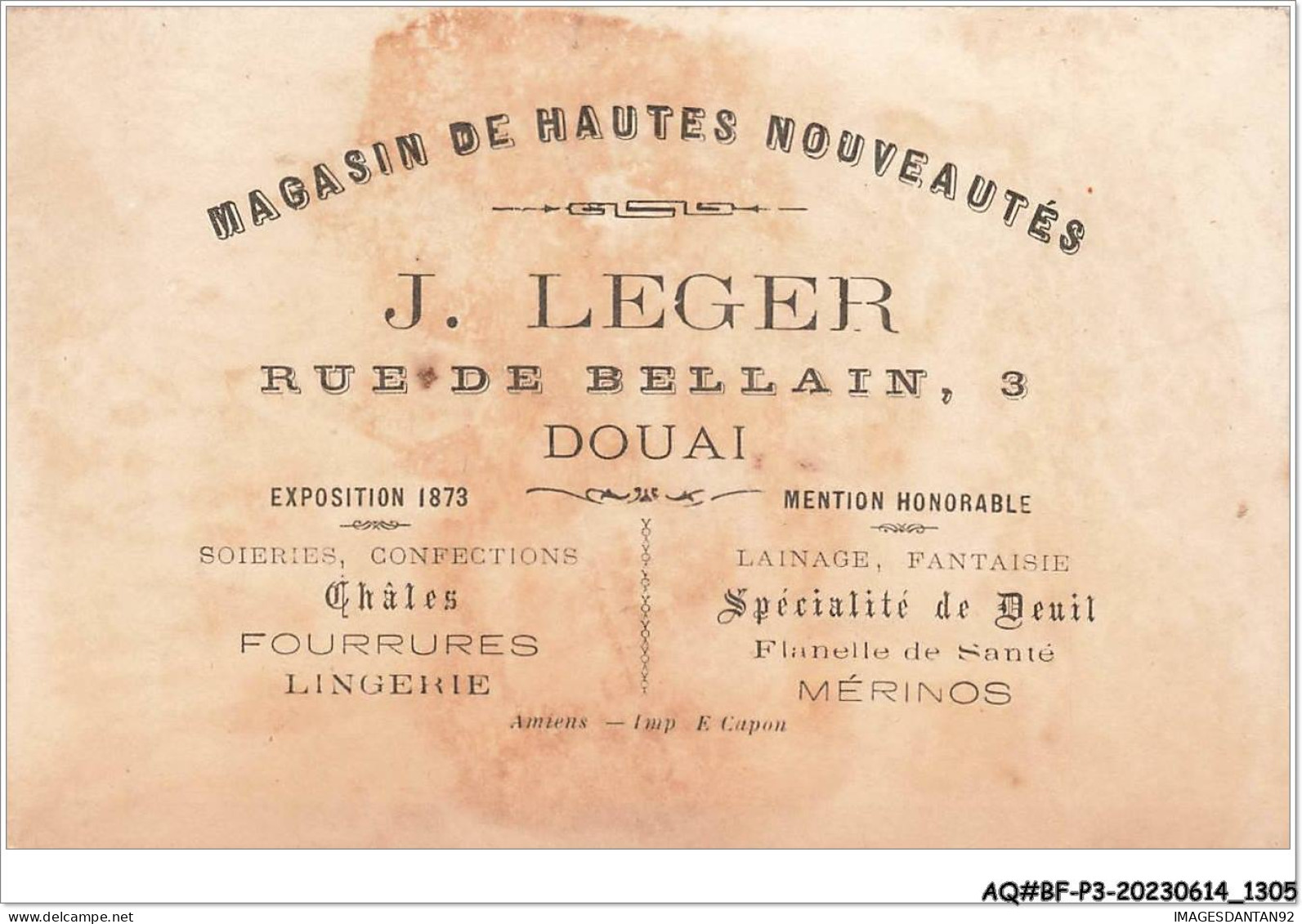 AQ#BFP3-CHROMOS-0649 - DOUAI - J. LEGER - Du Feu Svp - Sonstige & Ohne Zuordnung