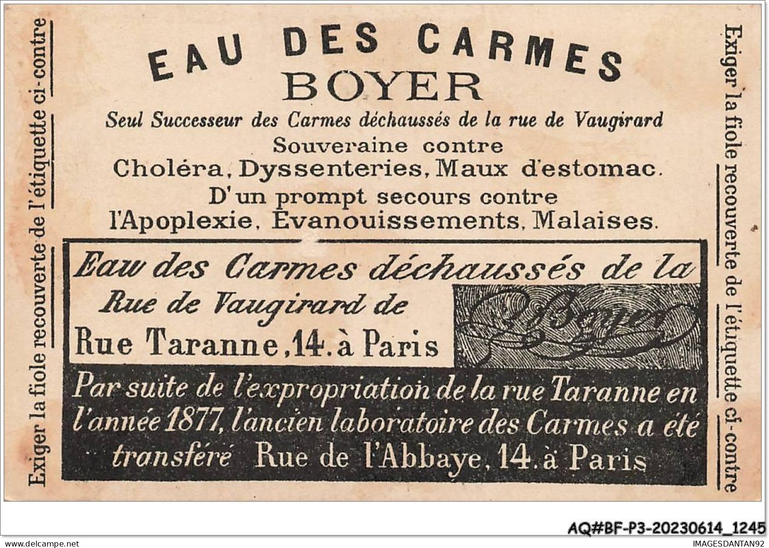 AQ#BFP3-CHROMOS-0620 - BOYER - Eau Des Carmes - Le Soleil Levant Et Les Provisions - AS DE Carreau - Other & Unclassified