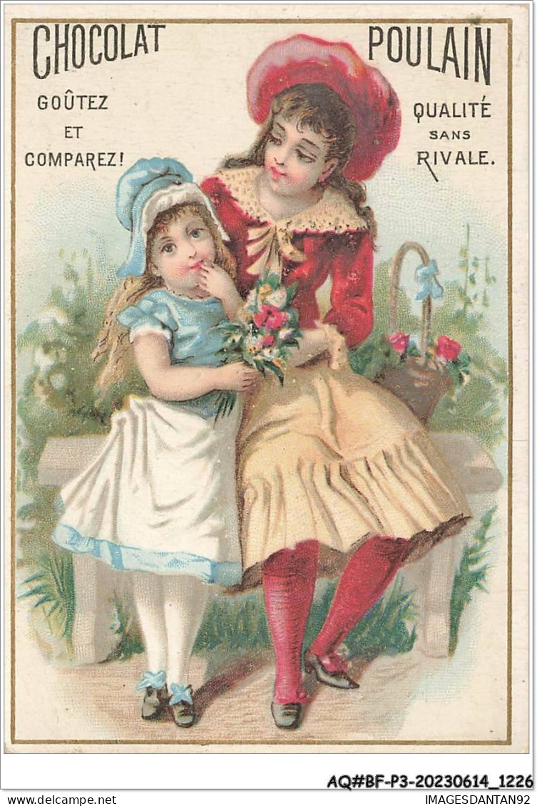 AQ#BFP3-CHROMOS-0611 - CHOCOLAT POULAIN - Une Jeunne Fille Et Une Fillette - Poulain