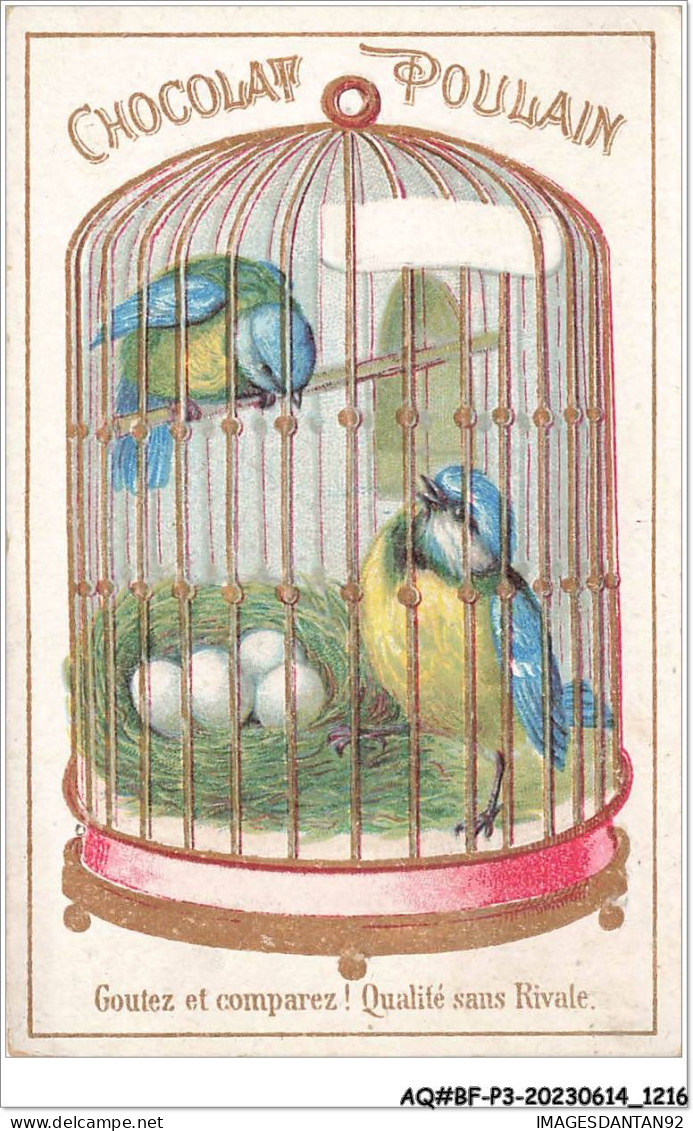 AQ#BFP3-CHROMOS-0606 - CHOCOLAT POULAIN - Oiseaux En Cage, Veillant Sur Des Âufs - Poulain
