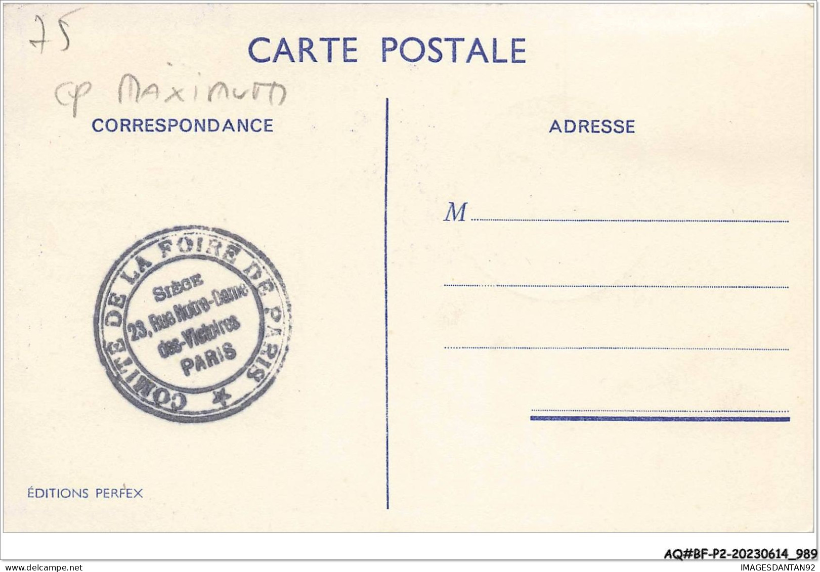 AQ#BFP2-75-0492 - PARIS - Foire De Paris 1946 - Carte Maximum - Exhibitions