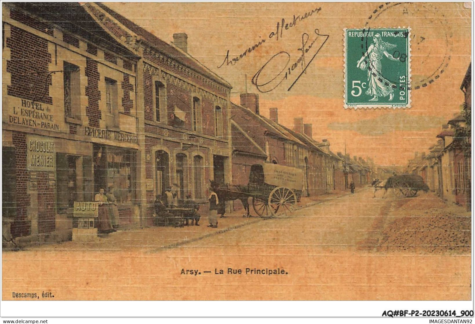 AQ#BFP2-60-0448 - ARSY - La Rue Principale - Hôtel De L'espérance, épicerie - Autres & Non Classés