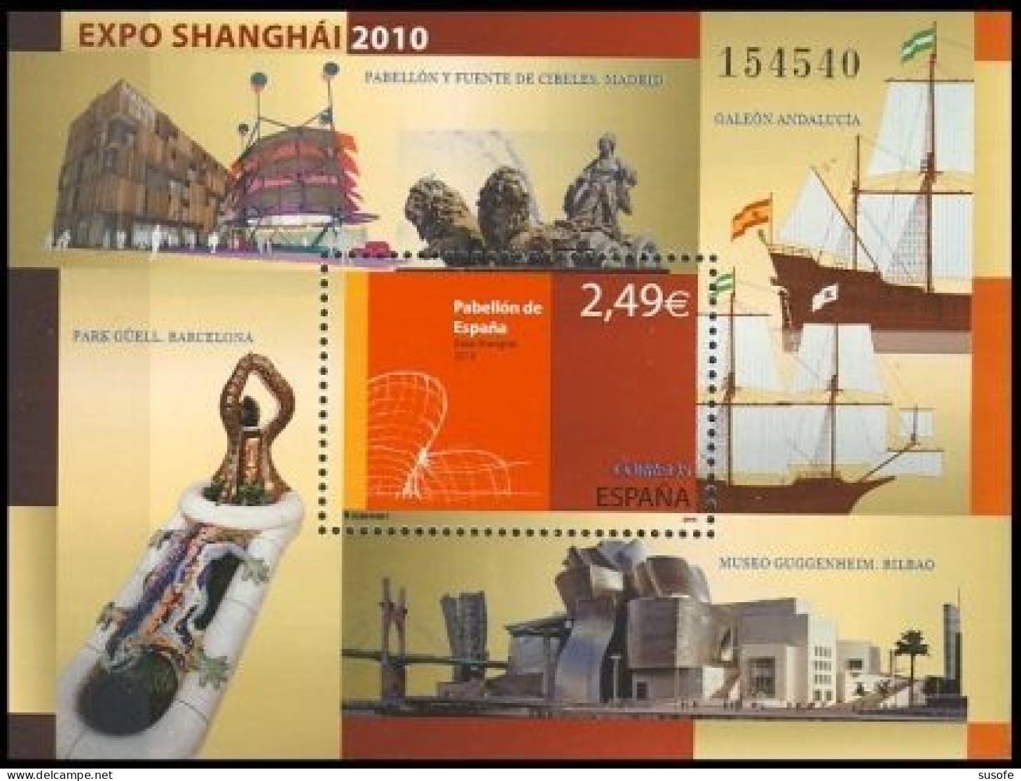 España 2010 Edifil 4560 Sello ** HB Expo Shanghai China Pabellones De España Y Madrid Michel BL192 Yvert BF184 Spain - Unused Stamps