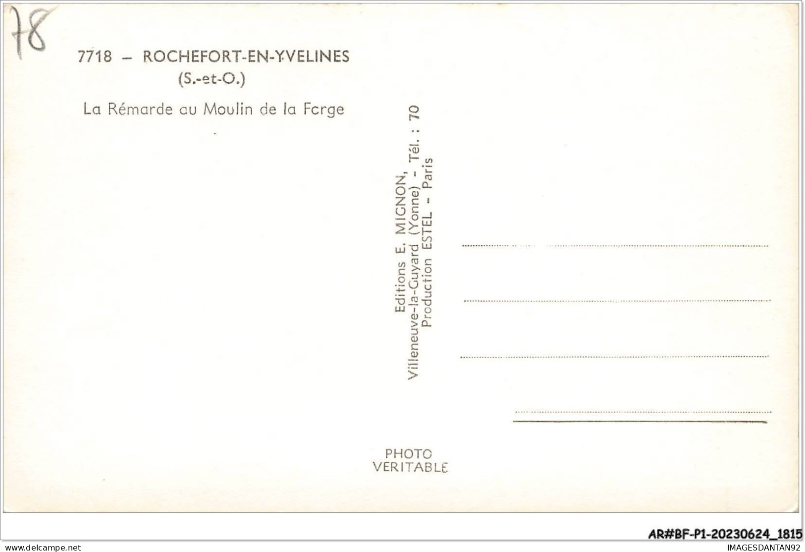 AR#BFP1-78-0908 - ROCHEFORT-EN-Y-VELINES - La Rémarde Au Moulin De La Forge - Sonstige & Ohne Zuordnung
