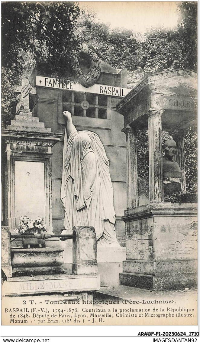 AR#BFP1-75-0855 - PARIS XX - Cimetière Le Père-Lachaise - Tombeaux F.-V. Raspail - NÂ°2 - District 20