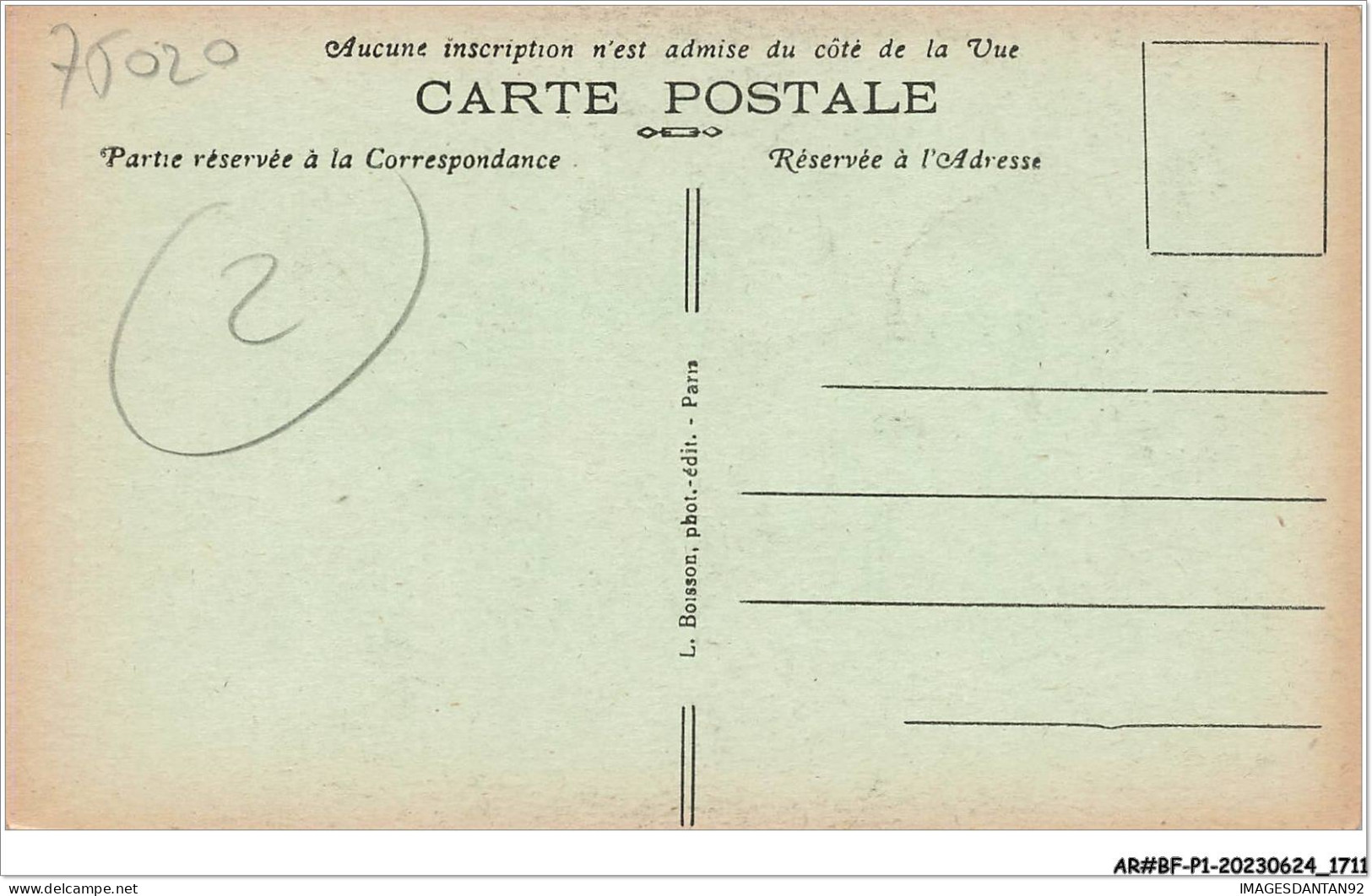 AR#BFP1-75-0855 - PARIS XX - Cimetière Le Père-Lachaise - Tombeaux F.-V. Raspail - NÂ°2 - Distrito: 20