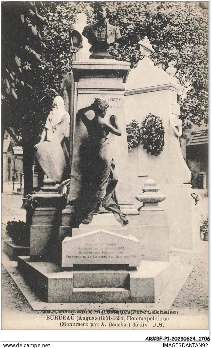 AR#BFP1-75-0853 - PARIS XX - Cimetière Le Père-Lachaise - Tombeaux Auguste Burdeau  - Distrito: 20