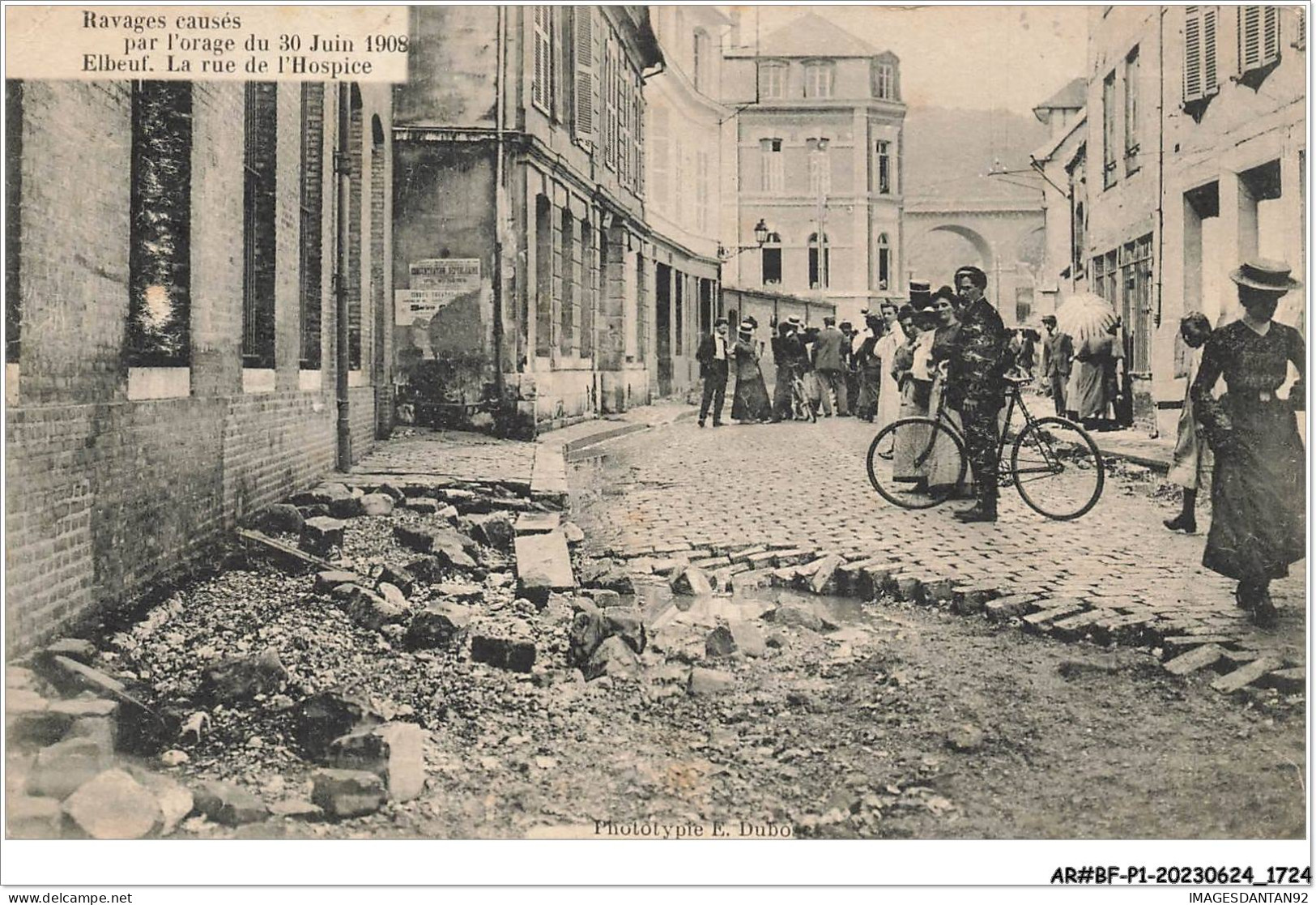 AR#BFP1-76-0863 - ELBBEUF - La Rue De L'hospice - Ravages Causés Par L'orage Du 30 Juin 1908 - Altri & Non Classificati