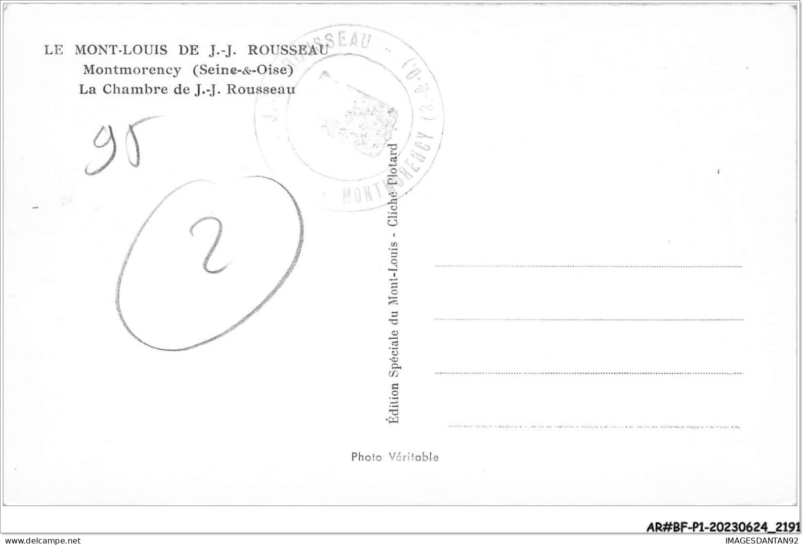 AR#BFP1-95-1096 - MONTMORENCY - Le Mont-Louis De J.-J. Rousseau - La Chambre De JJ-rousseau - NÂ°2 - Montmorency