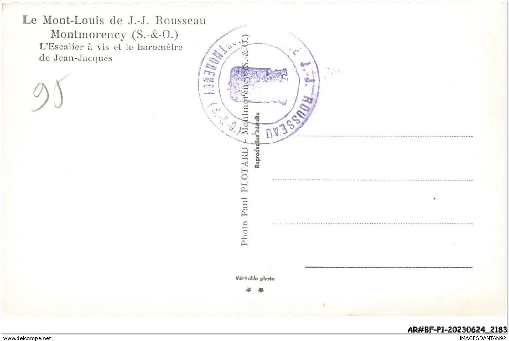AR#BFP1-95-1089 -  MONTMORENCY - Le Mont-Louis De J.-J. Rousseau - L'Escalier à Vis Et Le Baromètre  - Montmorency