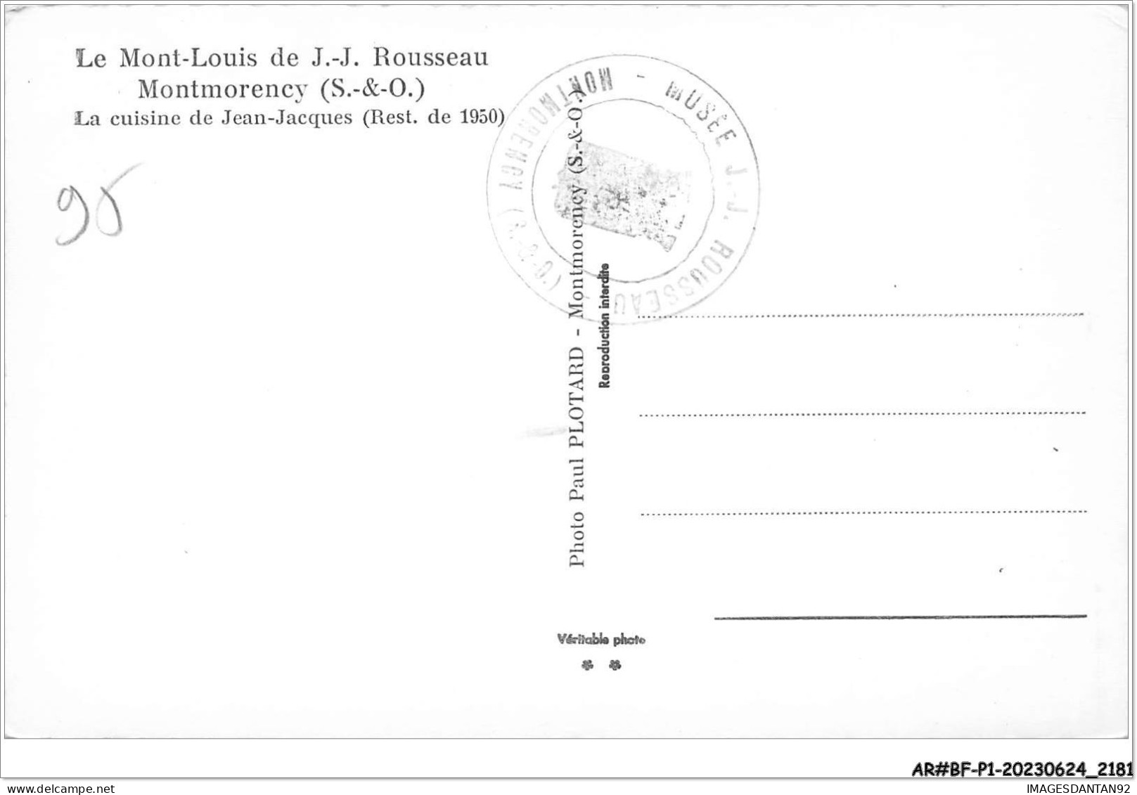 AR#BFP1-95-1093 - MONTMORENCY - Le Mont-Louis De J.-J. Rousseau - La Cuisine De Jean-Jacques - Montmorency