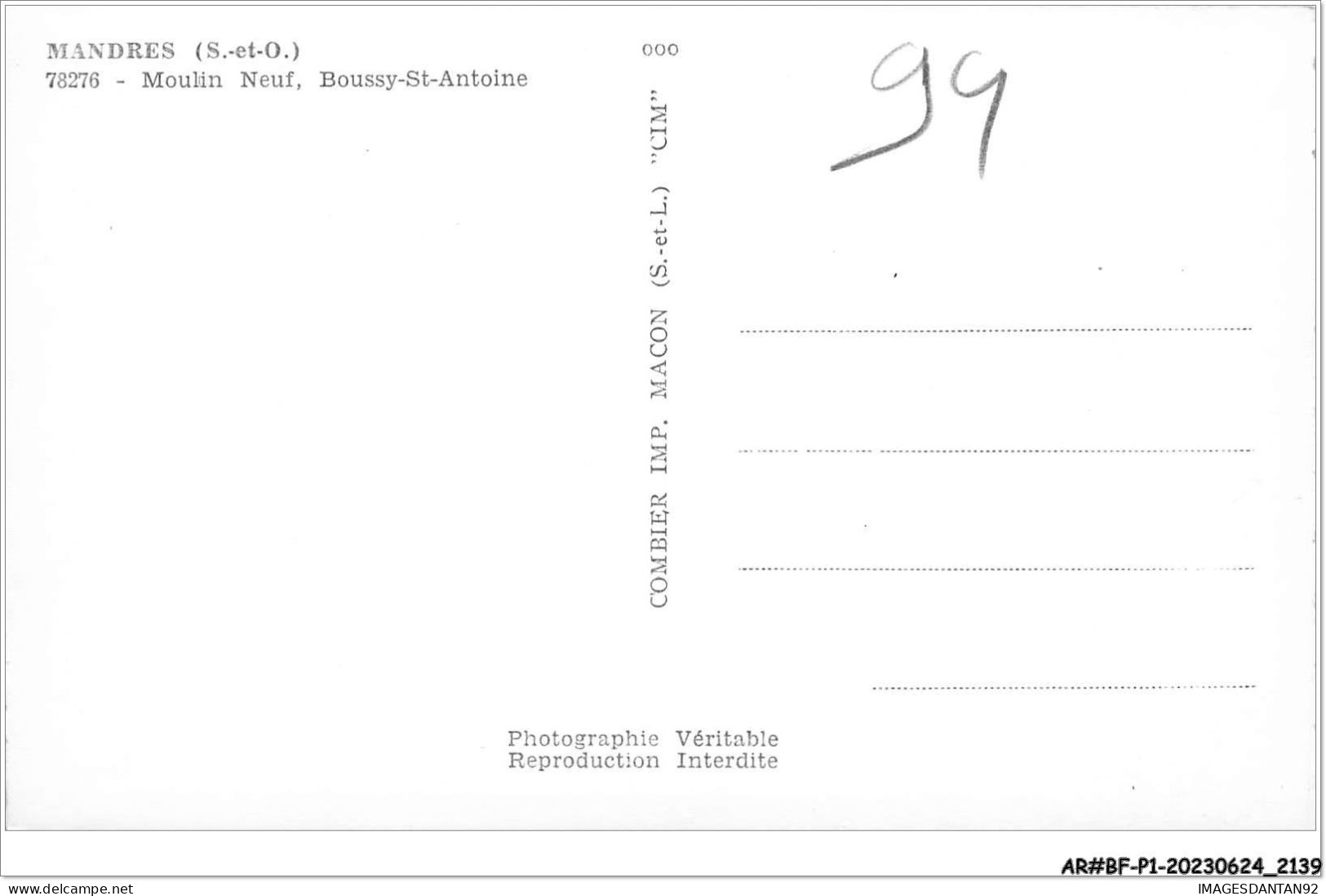 AR#BFP1-94-1069 - MANDRES - Moulin Neuf Boussy-St-Antoine - Mandres Les Roses