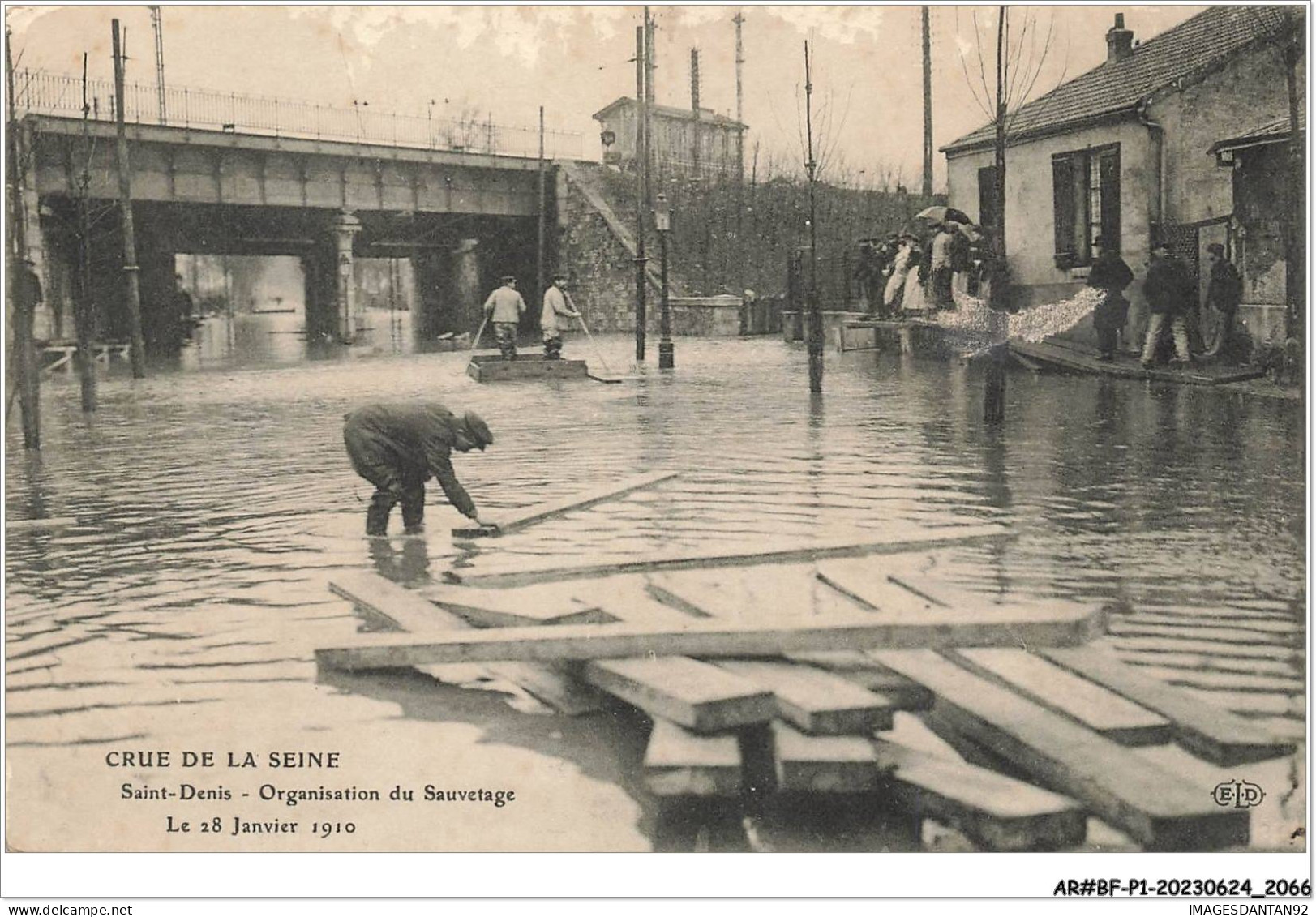 AR#BFP1-93-1035 - SAINT-DENIS - Crue De La Seine - Organisation Du Sauvetage, Le 28 Janvier 1910 - Saint Denis