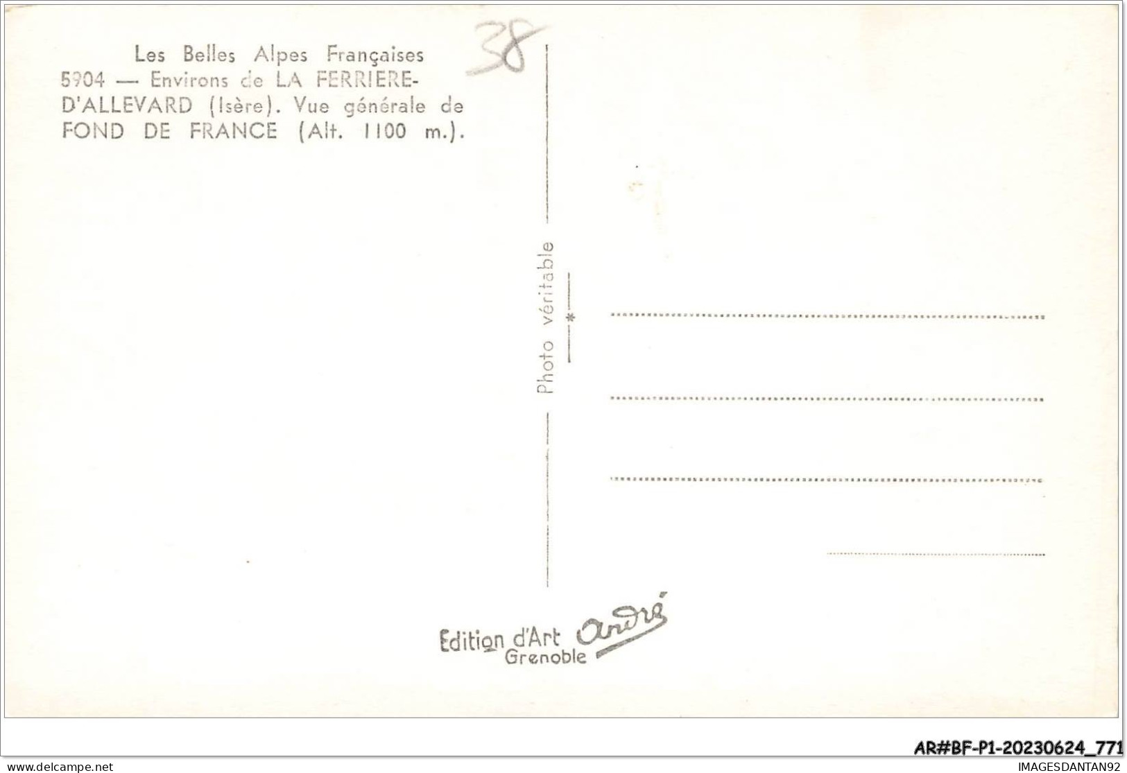 AR#BFP1-38-0386 - Environs De LA FERRIERE-D'ALLEVARD - Vue Générale De Fond De France - Allevard