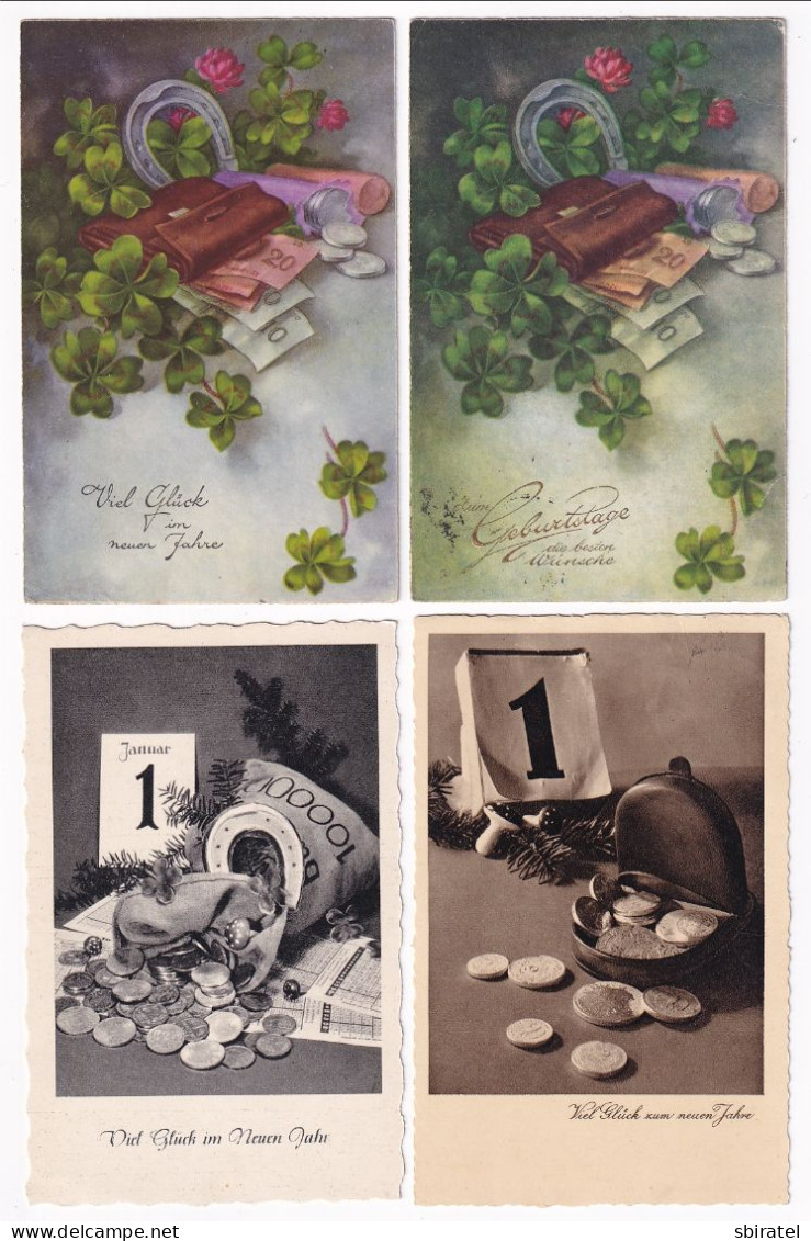 Viel Gluck Im Neuen Jahre 4 Cards - Andere & Zonder Classificatie