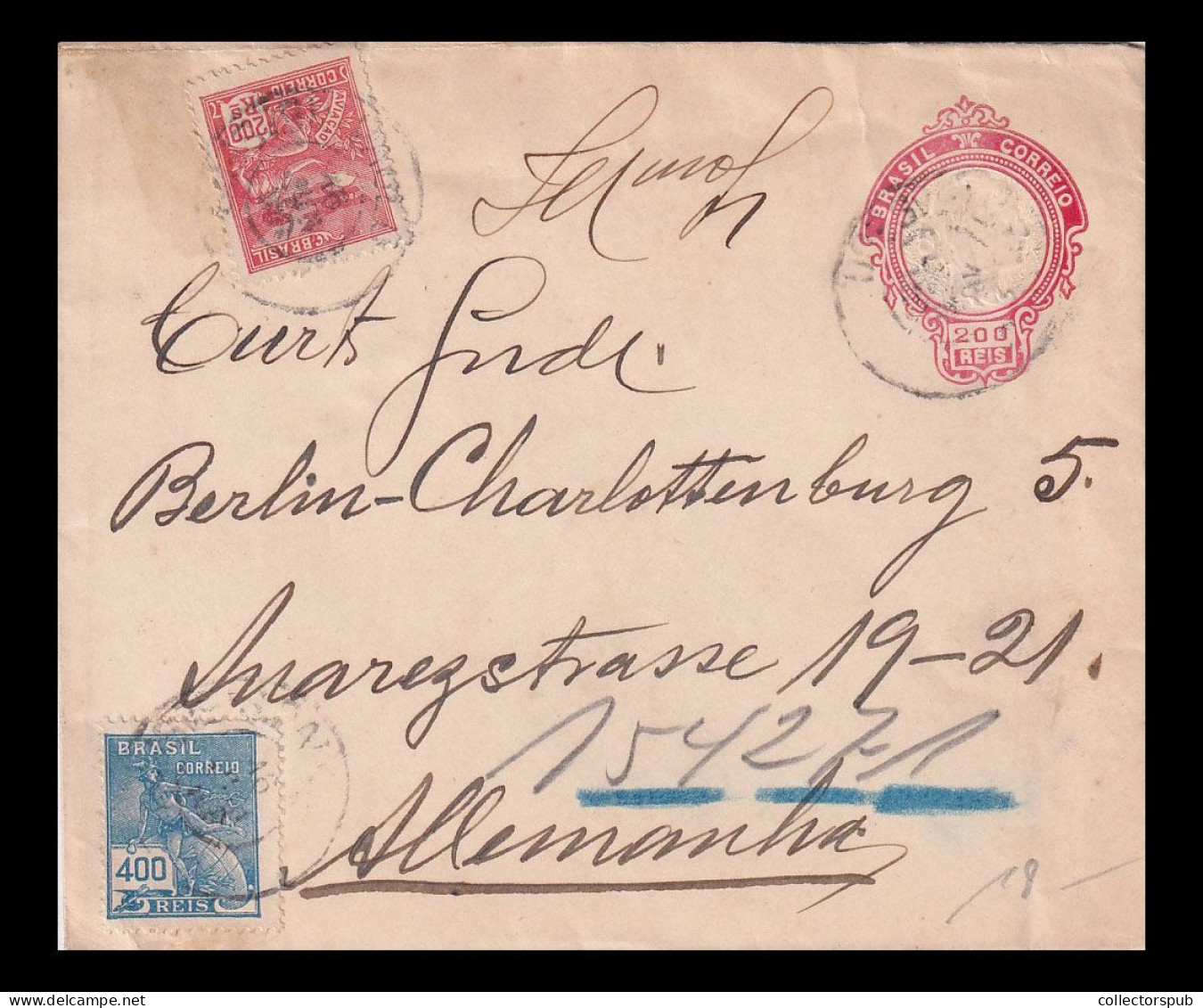 BRAZIL Uprated Ps Cover To Germany - Entiers Postaux