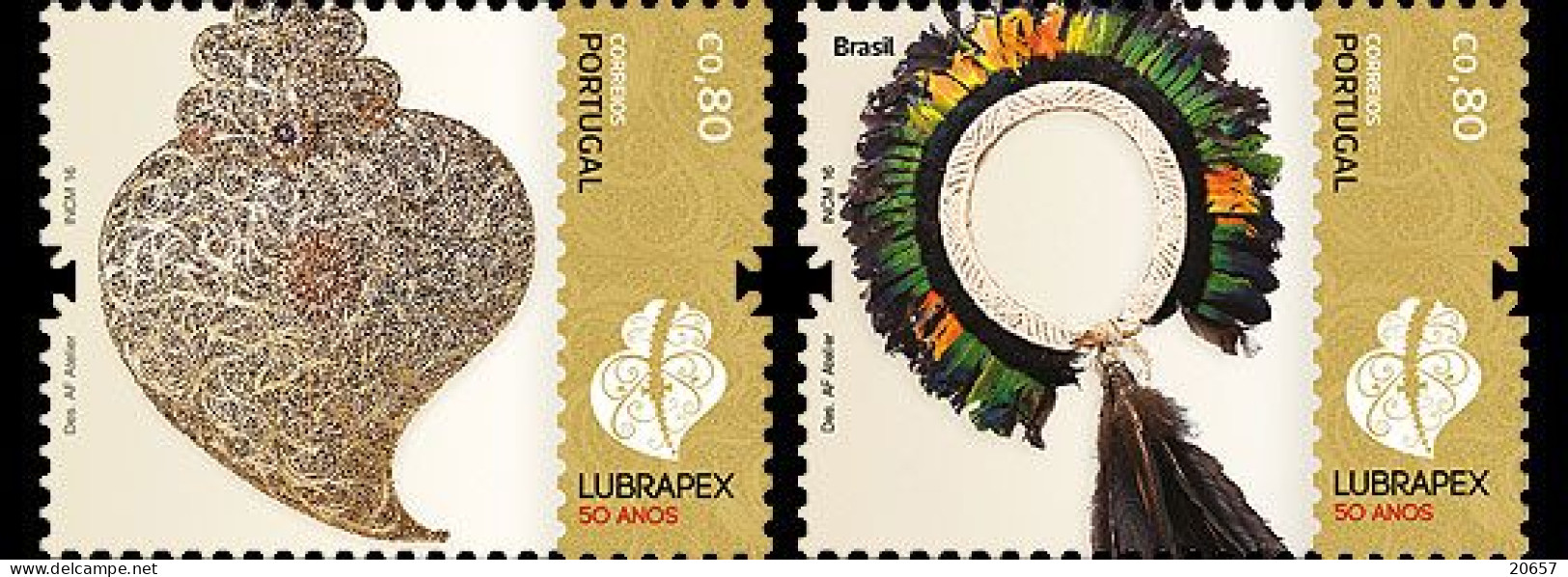 Portugal 4098/99 Et 4104/10 Lubrapex, Brasil, Art, Masque, Bijoux - Gezamelijke Uitgaven