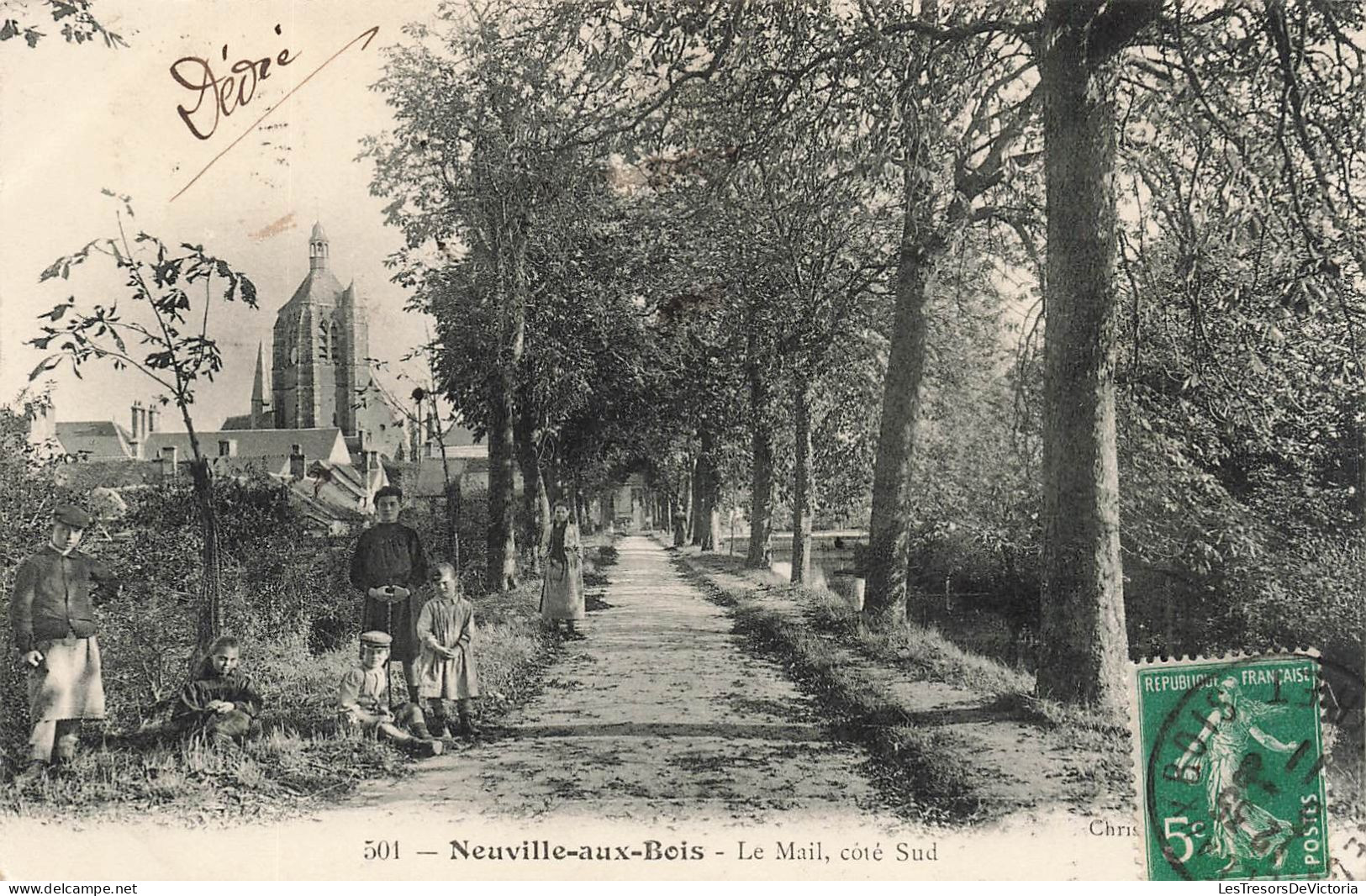 FRANCE - Neuville Aux Bois - Le Mail - Côté Sud - Carte Postale Ancienne - Other & Unclassified