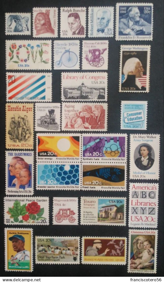 Estados - Unidos: Año. 1982 - Completo. 90/Val. Dent. 11 - Dent. 11 - 1/2 - Dent. 11x10 -1/2 **/Muy Buenos Ejemplares. - Unused Stamps