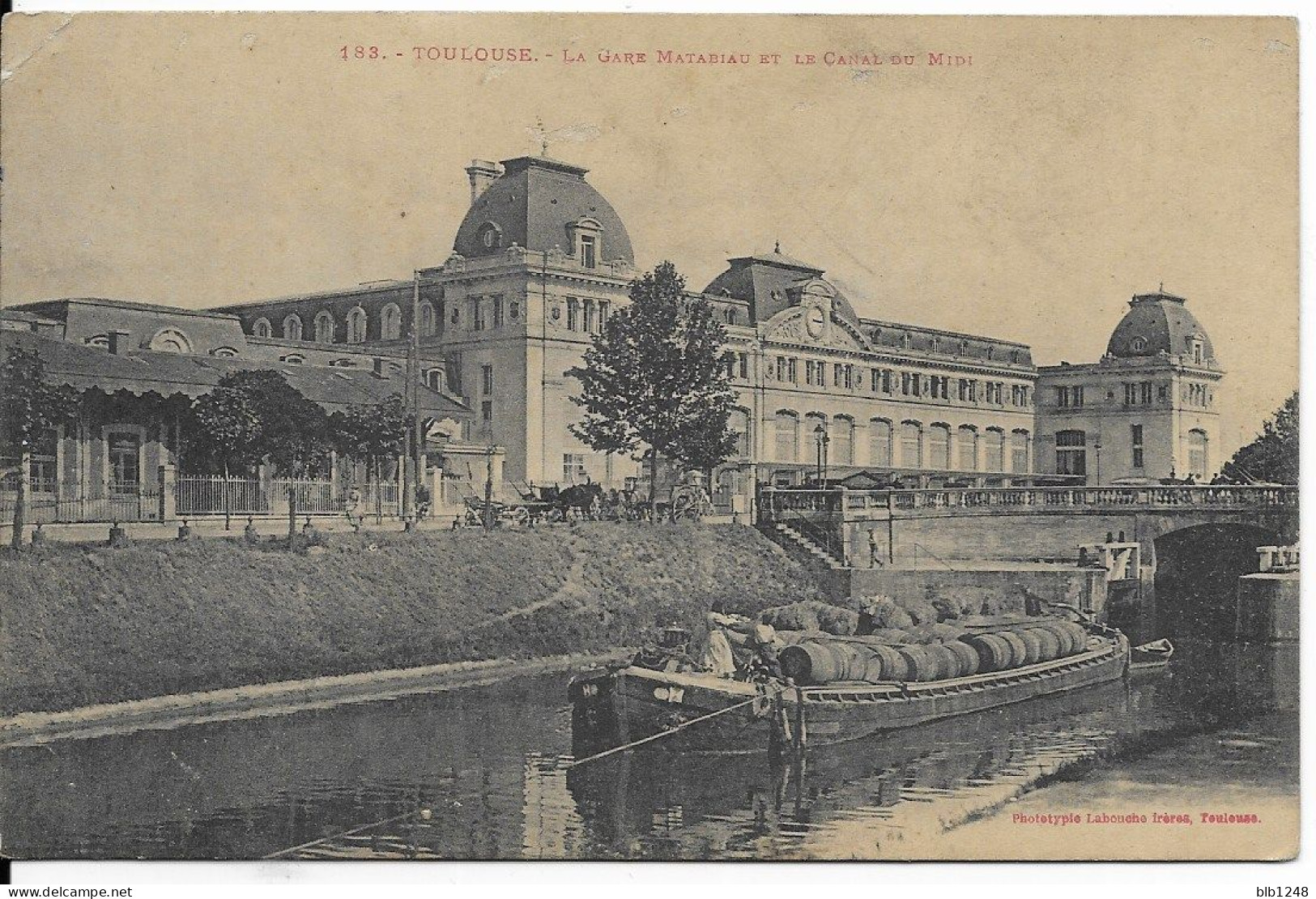 [31] Haute Garonne > Toulouse La Gare Matabiau Et Le Canal Du Midi Peniche Remplie De Tonneaux De Vin Jolie Plan - Toulouse