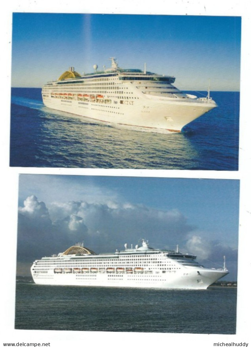 2   POSTCARDS P & O CRUISES  MV OCEANA - Passagiersschepen