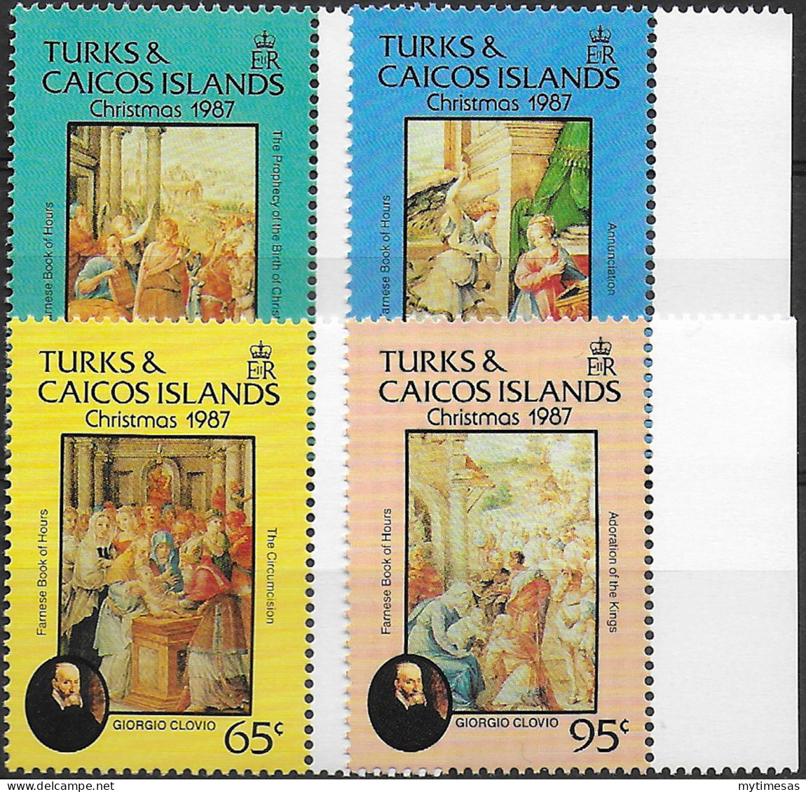 1987 Turks And Caicos Islands Christmas 4v. MNH SG. N. 897/900 - Sonstige & Ohne Zuordnung